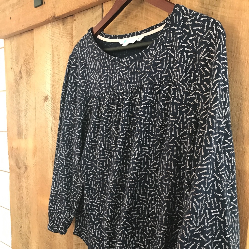 Boden navy arrows jersey top